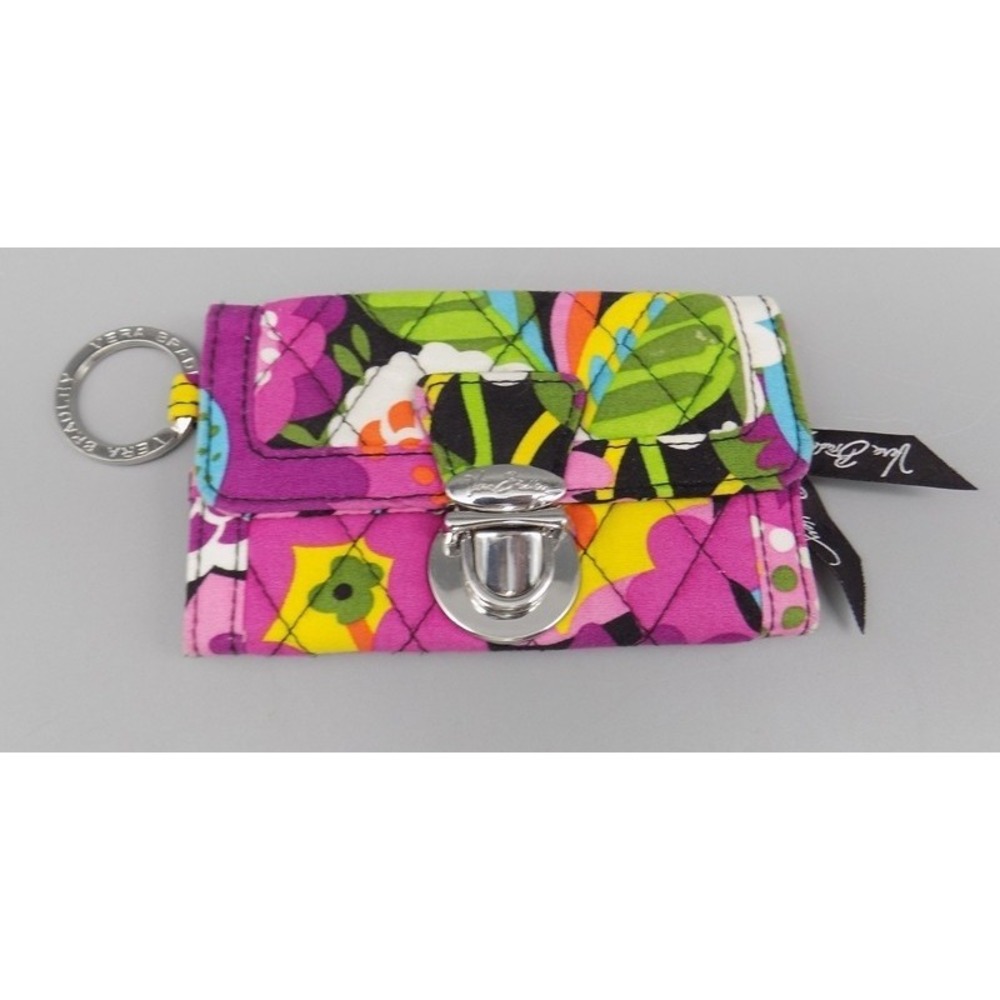 Vera Bradley Quick Swipe ID Wallet Va Va Bloom Retired Change Purse Key Ring New